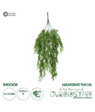 GloboStar® Artificial Garden THUJA HANGING BRANCH 20616 Τεχνητό Κρεμαστό Διακοσμητικό Κρεμαστό κλαδί Τούγιας  Y82cm Σετ 2 τεμαχίων